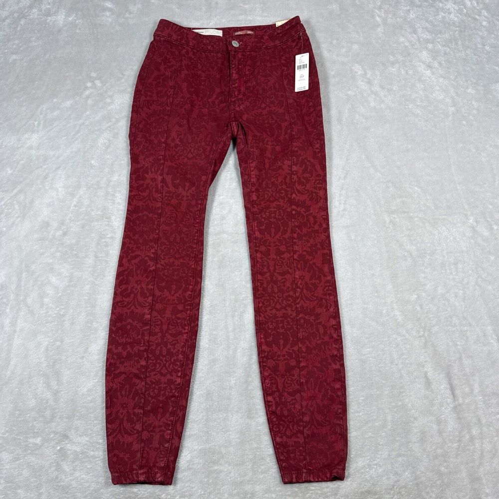 NWT $128 Anthropologie Pilcro High-Rise Denim Legging Women's Sz‎ 24P Raspberry - Picture 2 of 11
